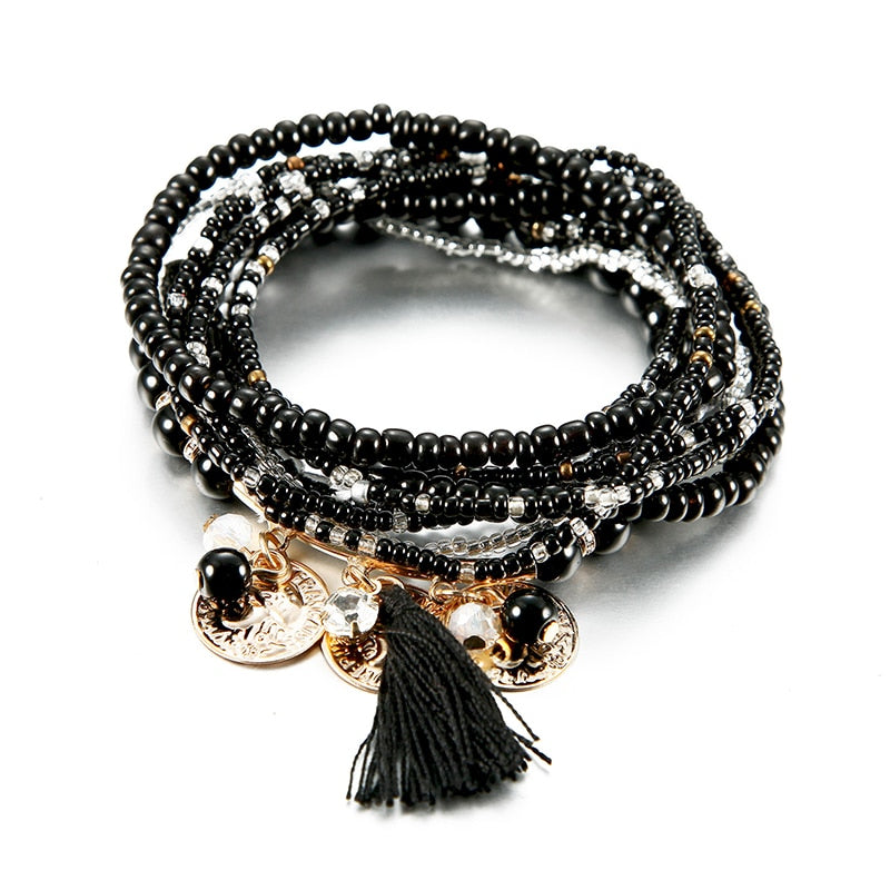 Women Bohemian Jewelry Multilayer Elastic Set