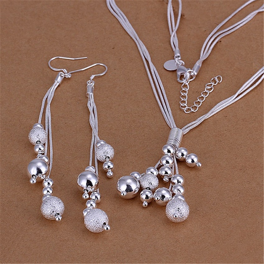 fashion Pretty  charms wedding silver color  jewelry set