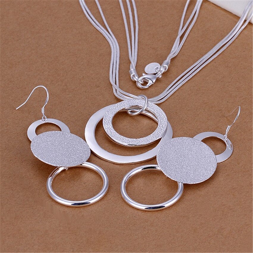 fashion Pretty  charms wedding silver color  jewelry set