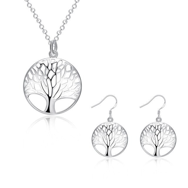 fashion Pretty  charms wedding silver color  jewelry set