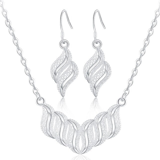 fashion Pretty  charms wedding silver color  jewelry set