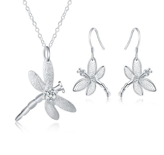 fashion Pretty  charms wedding silver color  jewelry set