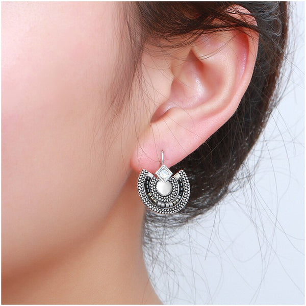 Pendientes de clip vintage con cuentas de cristal y diamantes de imitación