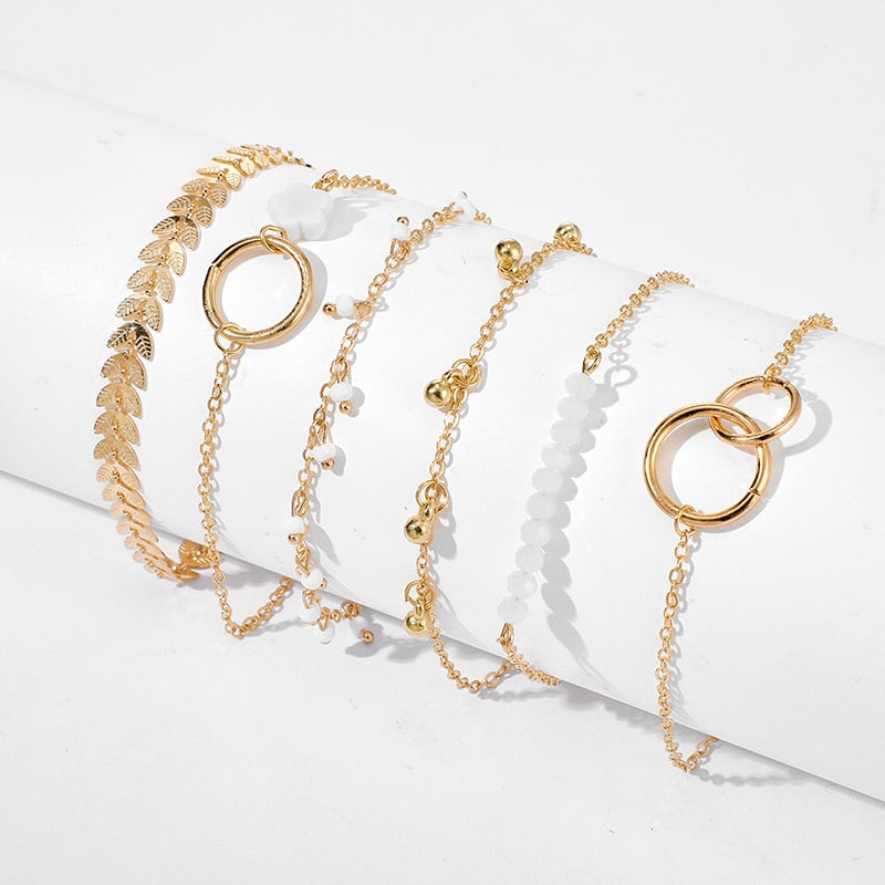 Bohemian Gold Tassel Bracelets for Women