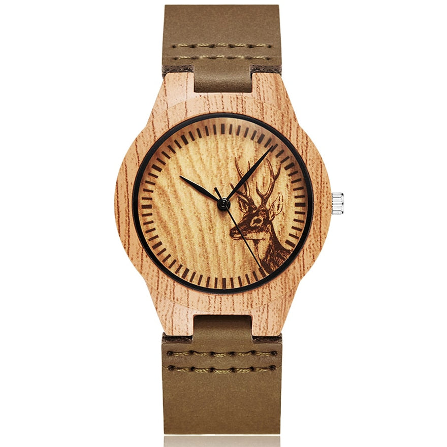 Animal Deer Imitation Wood Watch