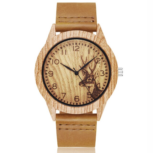 Animal Deer Imitation Wood Watch