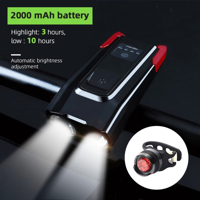 4000mAh Induction Bicycle Front Light Set