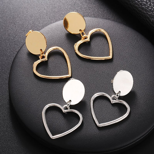 Heart Shape Clips Earring for Women Charm Wedding Ear Clips
