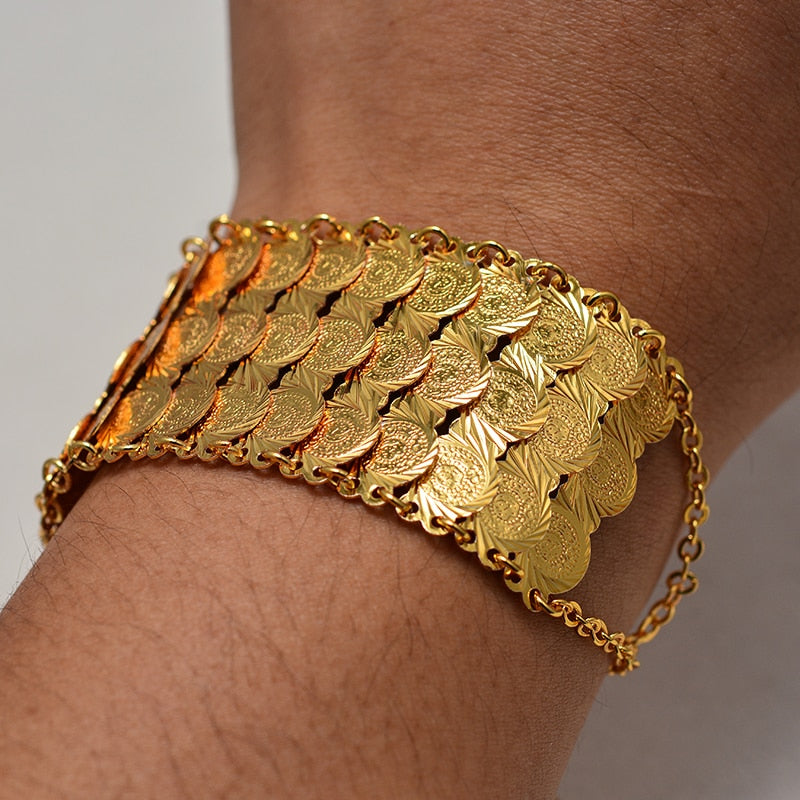 Gold Color Coins Bangles&Bracelets For Women