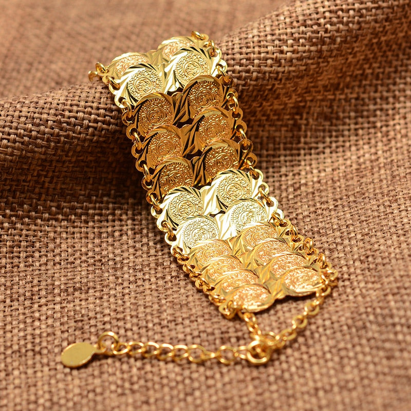Gold Color Coins Bangles&Bracelets For Women