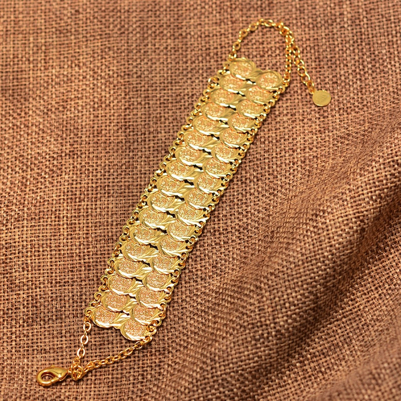 Gold Color Coins Bangles&Bracelets For Women