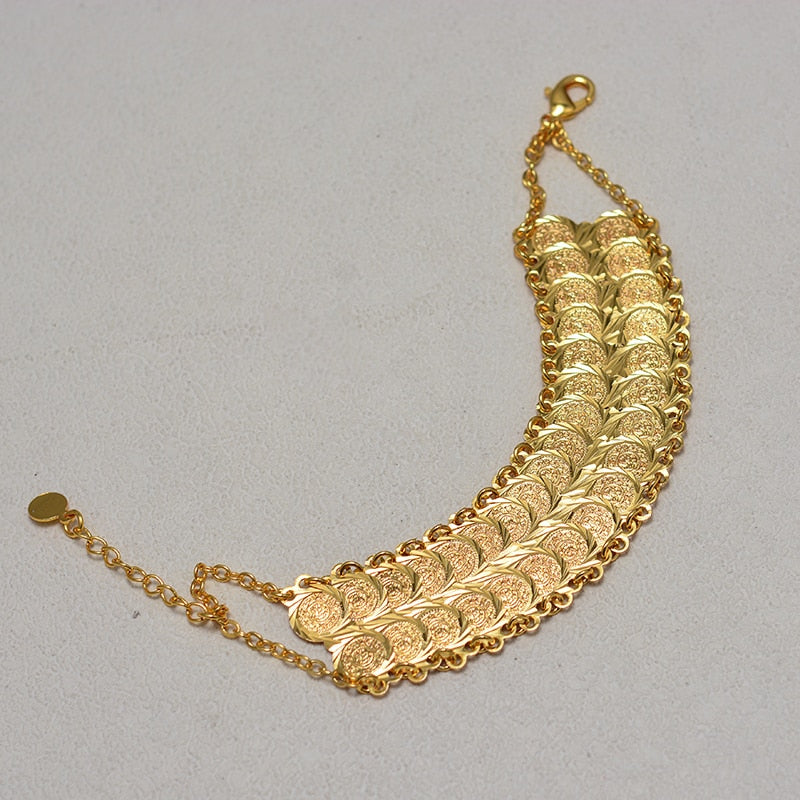 Gold Color Coins Bangles&Bracelets For Women
