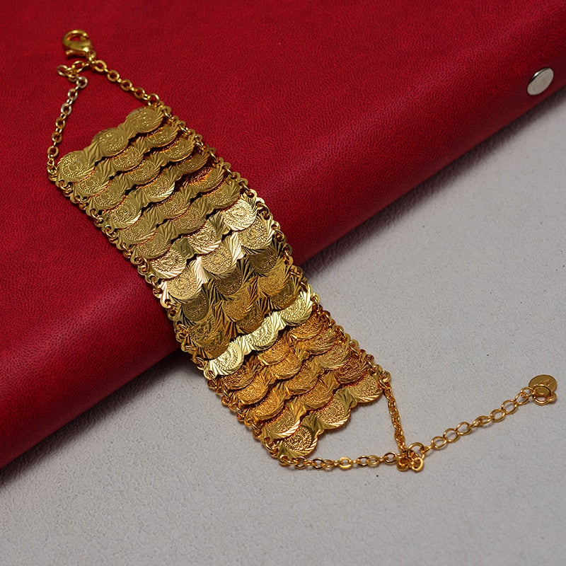 Gold Color Coins Bangles&Bracelets For Women