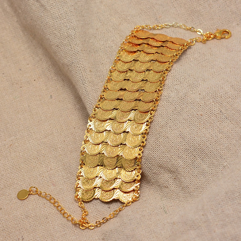 Gold Color Coins Bangles&Bracelets For Women