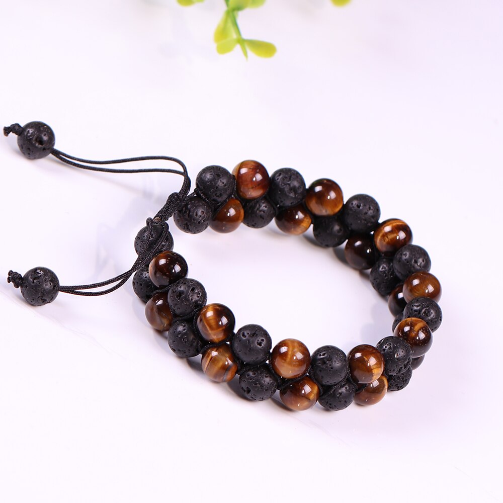 Lava Stonebracelet  Yoga Bracelet -Yellow Tiger Eye Bead