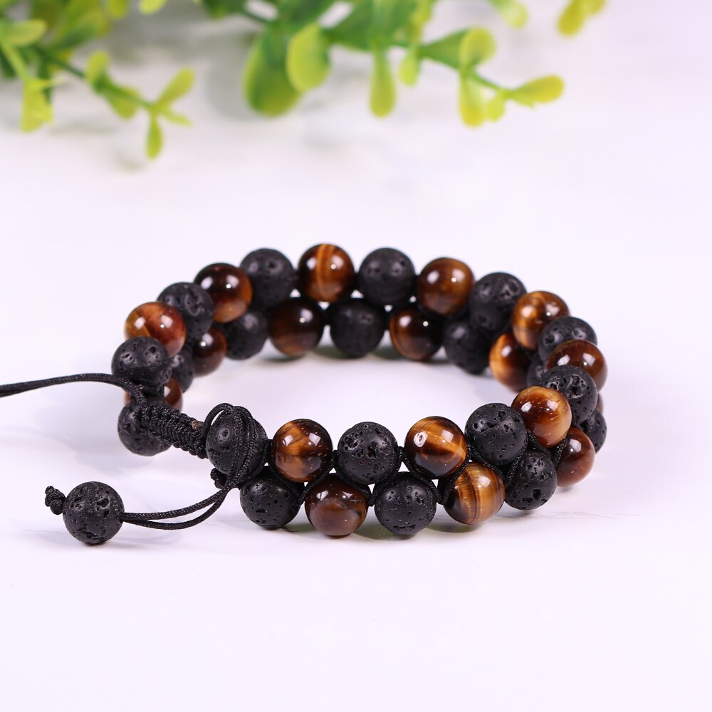 Lava Stonebracelet  Yoga Bracelet -Yellow Tiger Eye Bead