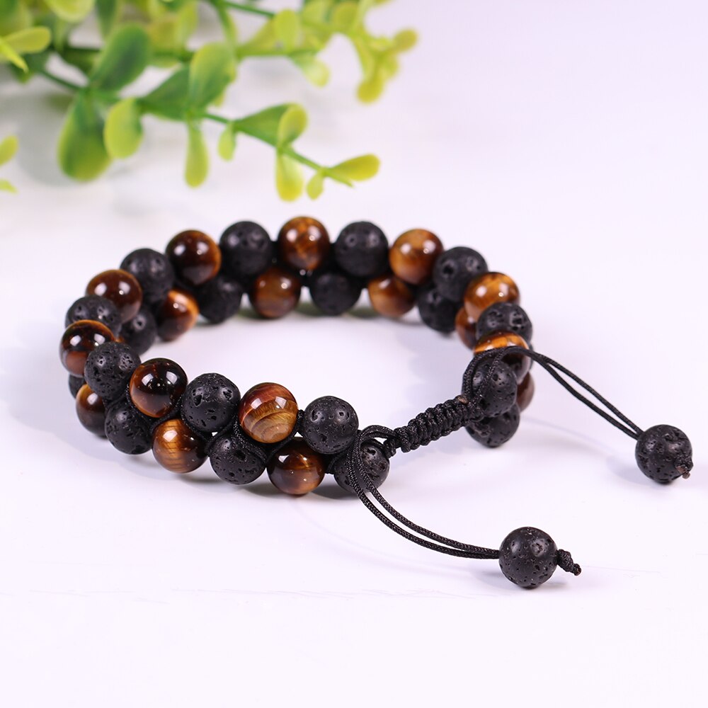 Lava Stonebracelet  Yoga Bracelet -Yellow Tiger Eye Bead