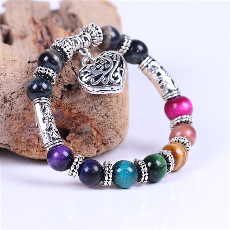 Colorful Tiger Eye 7 Chakra  Bracelet