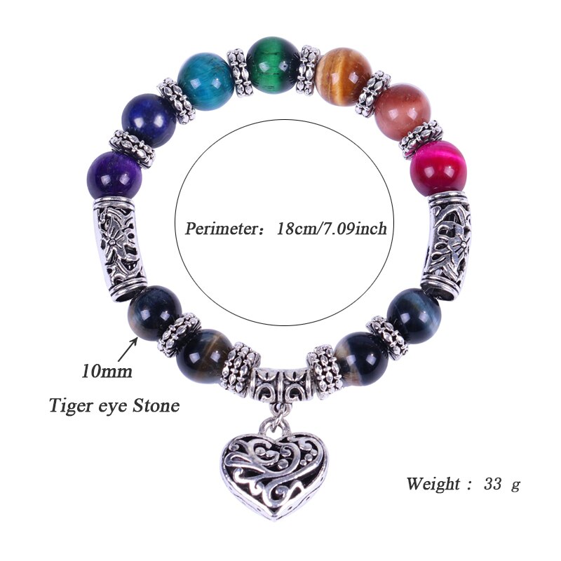 Colorful Tiger Eye 7 Chakra  Bracelet
