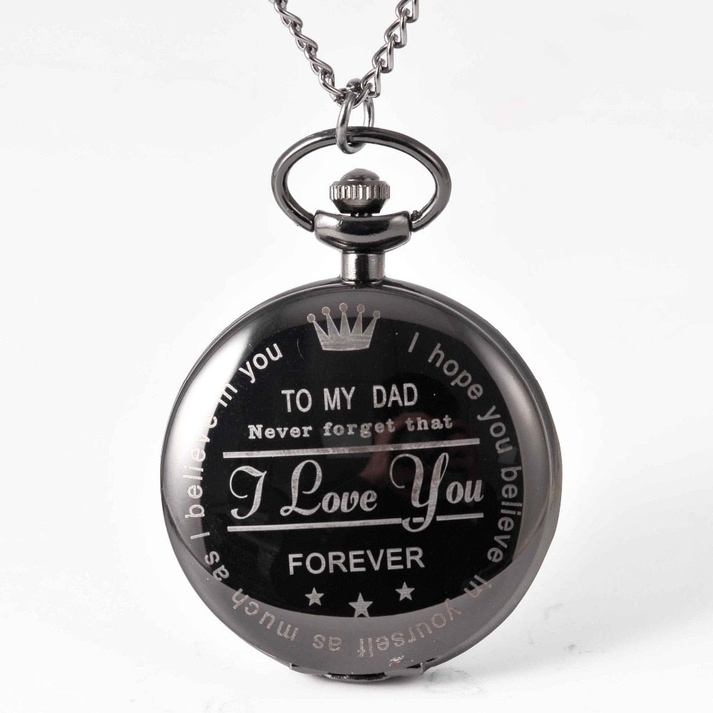 Fashion vintage lettering "TO MY DAD Quartz Pocket Watch