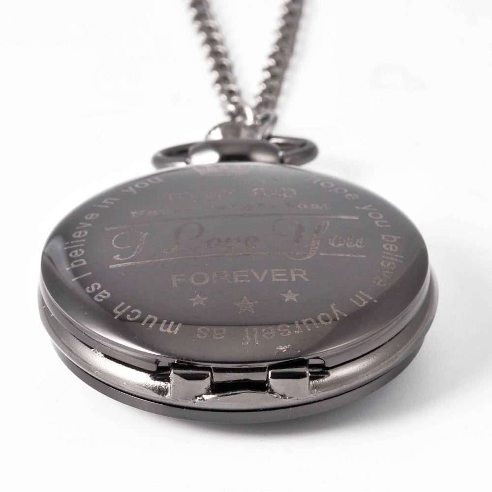 Fashion vintage lettering "TO MY DAD Quartz Pocket Watch