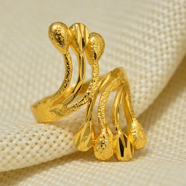 Ethiopia Dubai Bead Gold Color Arab Rings – Gofaer Finds store!