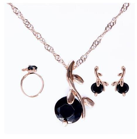 Drop Pendant Necklace Earring Ring For Women Wedding Jewelry Set