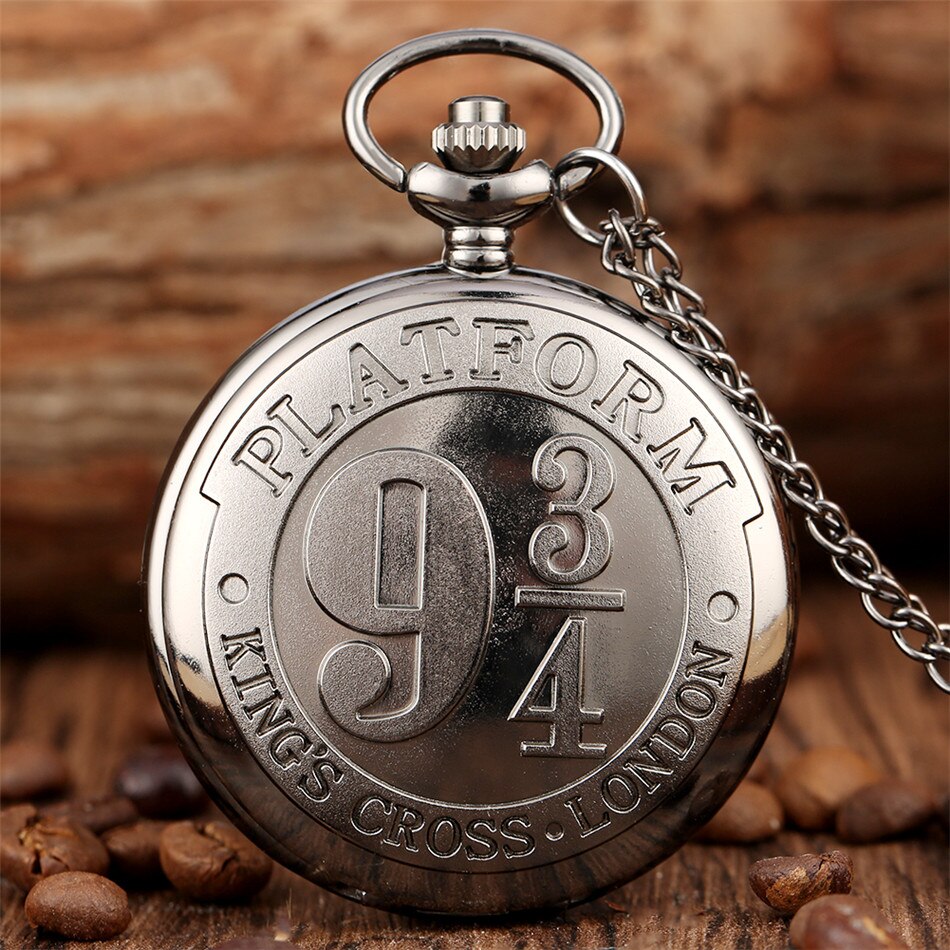 Gold King's Cross London 9 3/4 Platform Design Quartz Pocket Watch