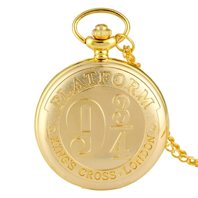 Gold King's Cross London 9 3/4 Platform Design Quartz Pocket Watch