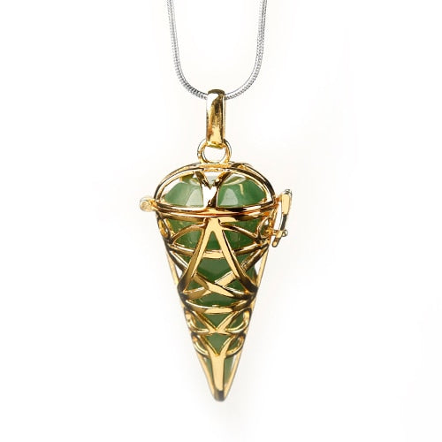 golden Stylish natural stones and crystal minerals  pendulum