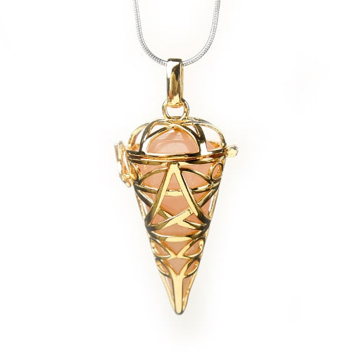 golden Stylish natural stones and crystal minerals  pendulum