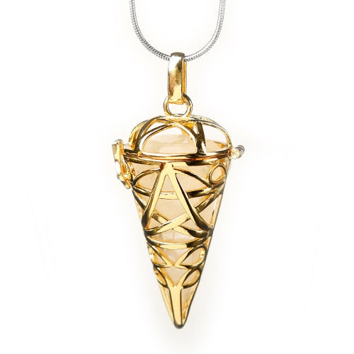 golden Stylish natural stones and crystal minerals  pendulum