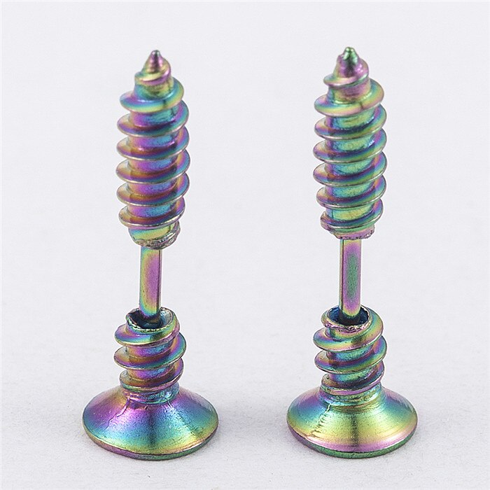 Punk Style Stainless Steel  5 Colors Stud Earrings
