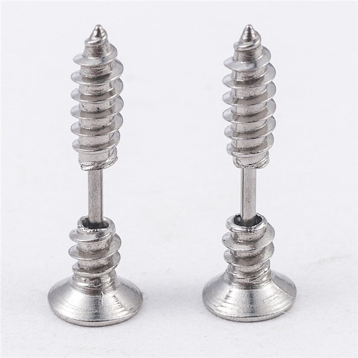 Punk Style Stainless Steel  5 Colors Stud Earrings