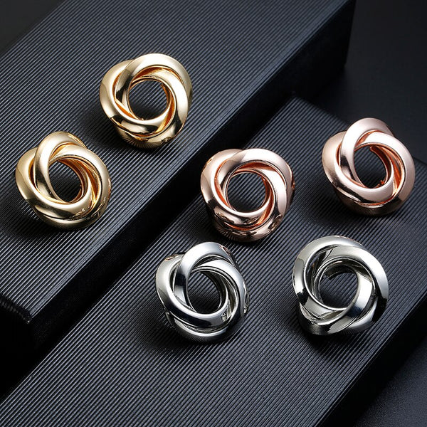 Pendientes de clip de metal redondos de moda sin perforaciones para mujer