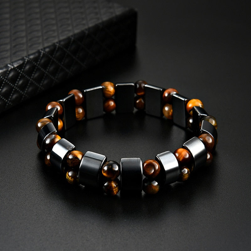 Double Hematite Tiger's Eye Bracelets