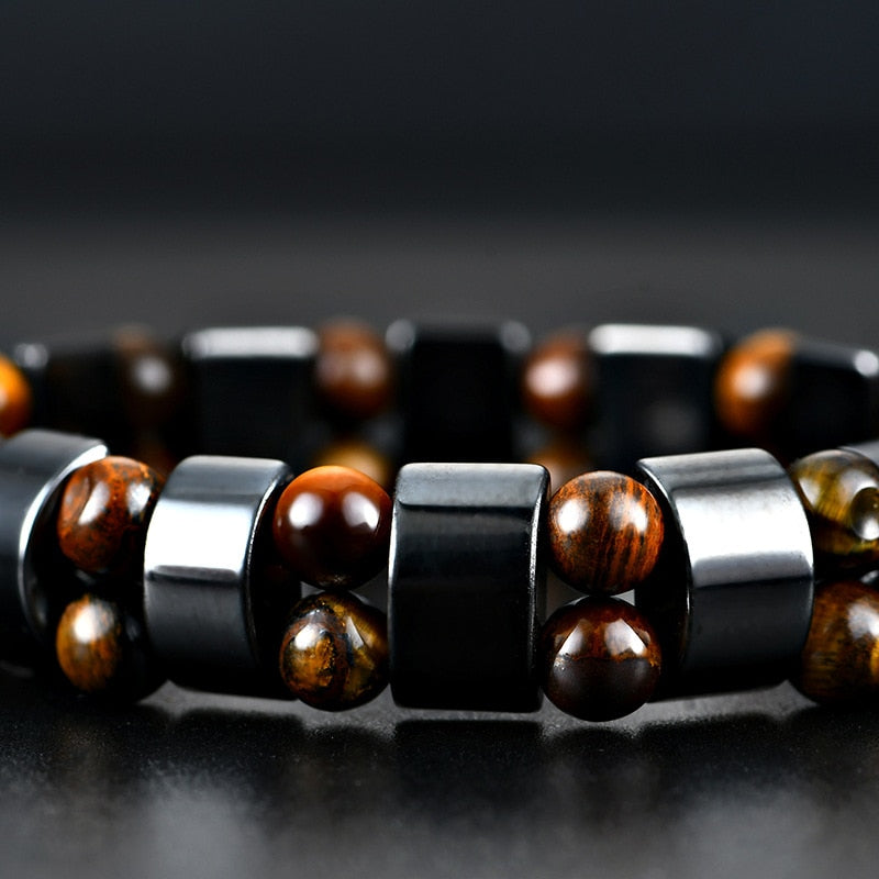Double Hematite Tiger's Eye Bracelets