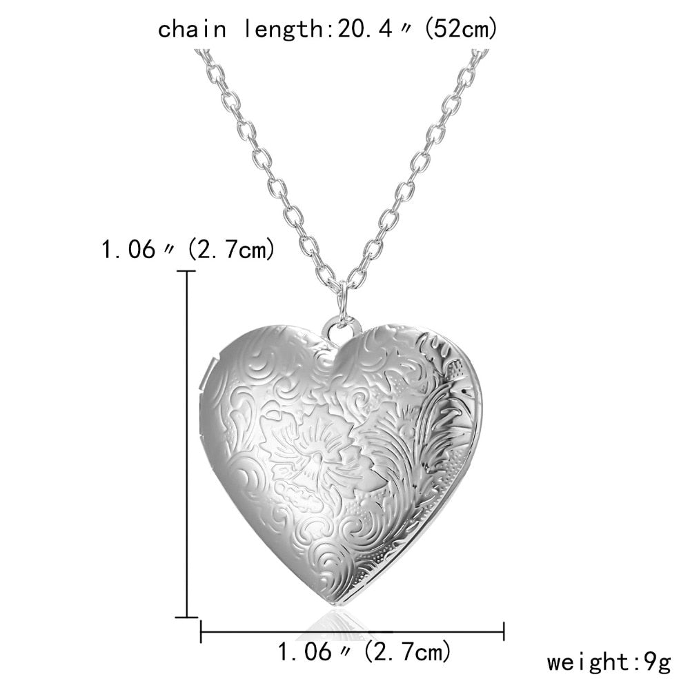 Silver Color Love Heart Locket Pendants