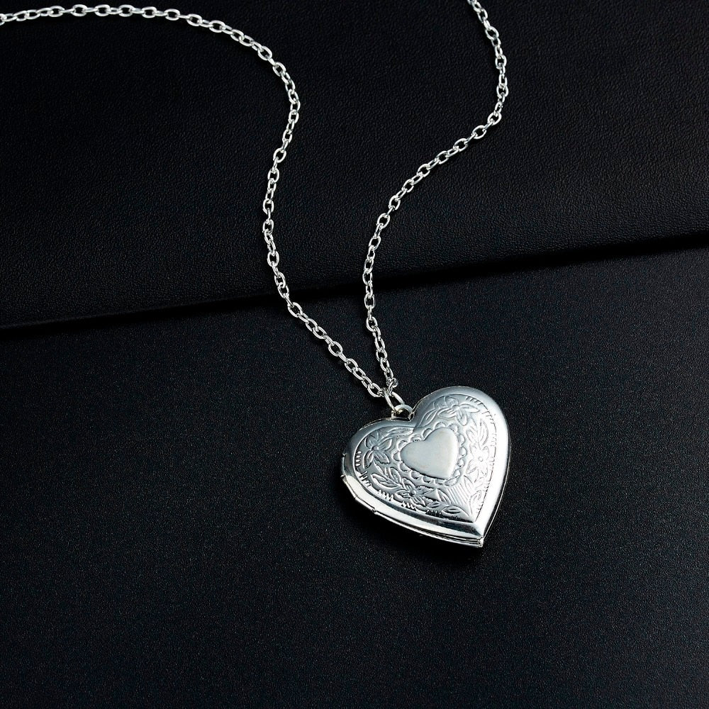 Silver Color Love Heart Locket Pendants