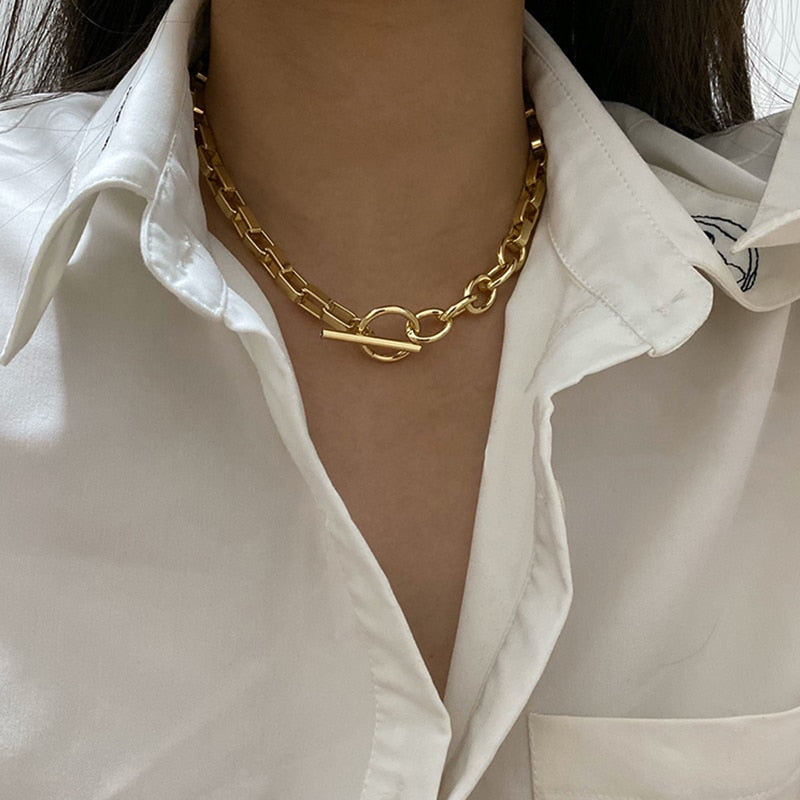 Mixed Linked Circle Necklaces