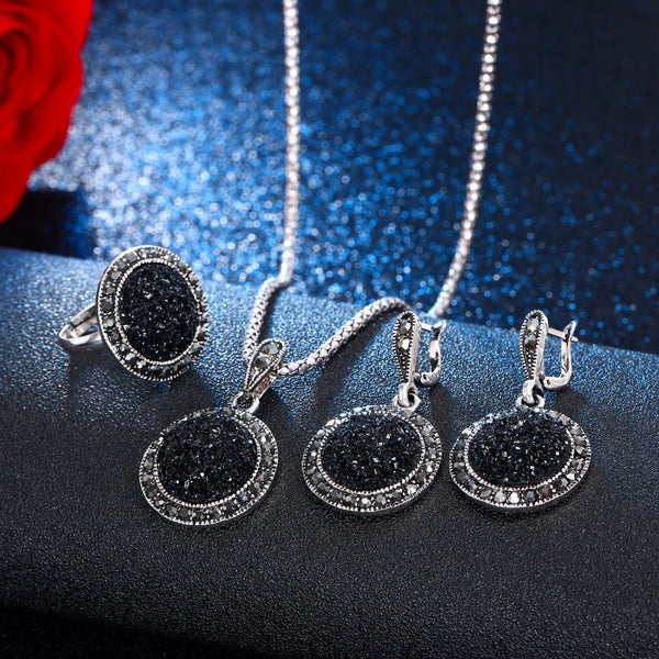 Joyas redondas de cristal vintage para mujer