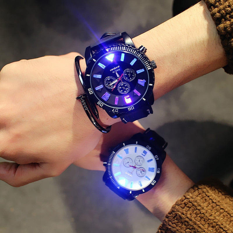 Silicone Fashion Hours Led Luminous Glow Super Large Dial Trend watch