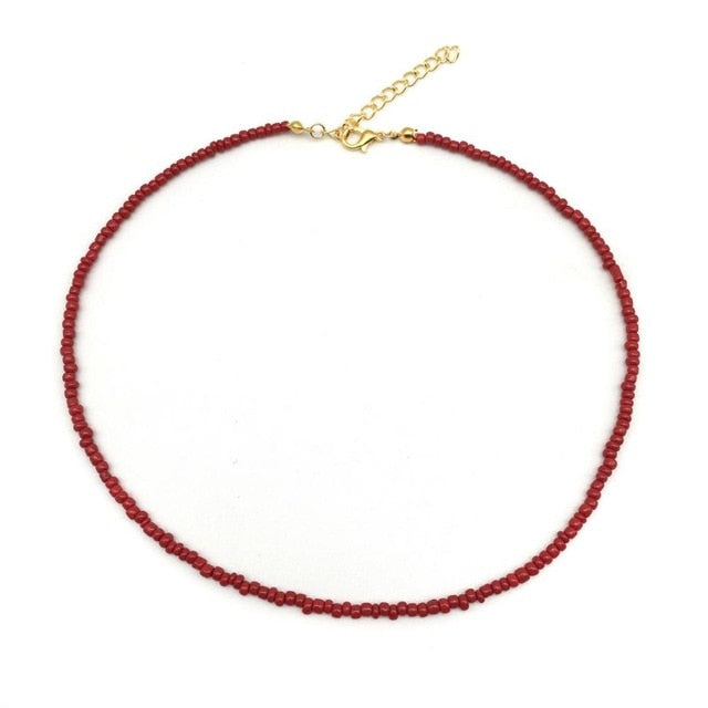 Simple Seed Beads Strand Necklace