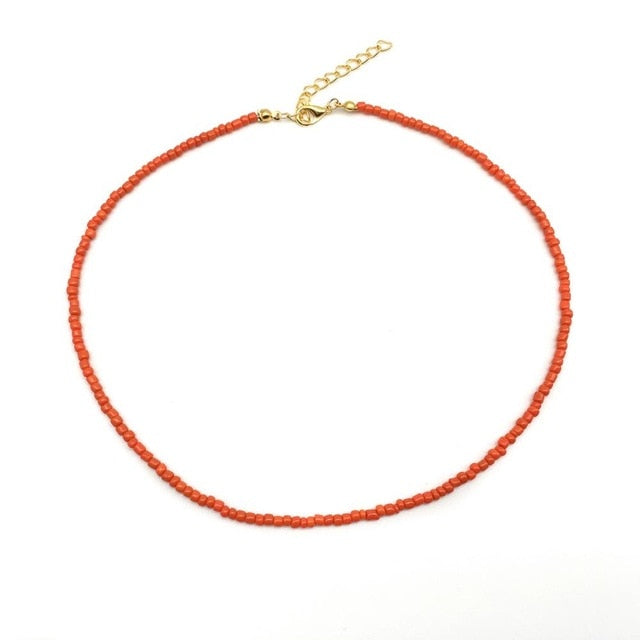 Simple Seed Beads Strand Necklace