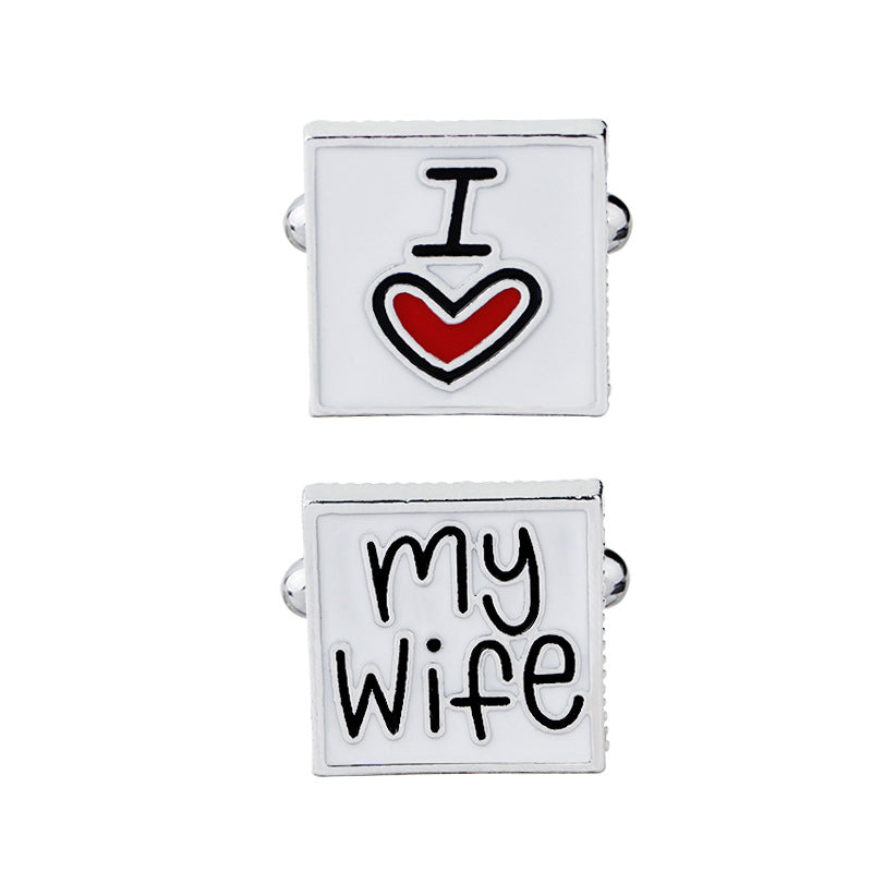 I Love My Wife Design Good Husband Cuff Link