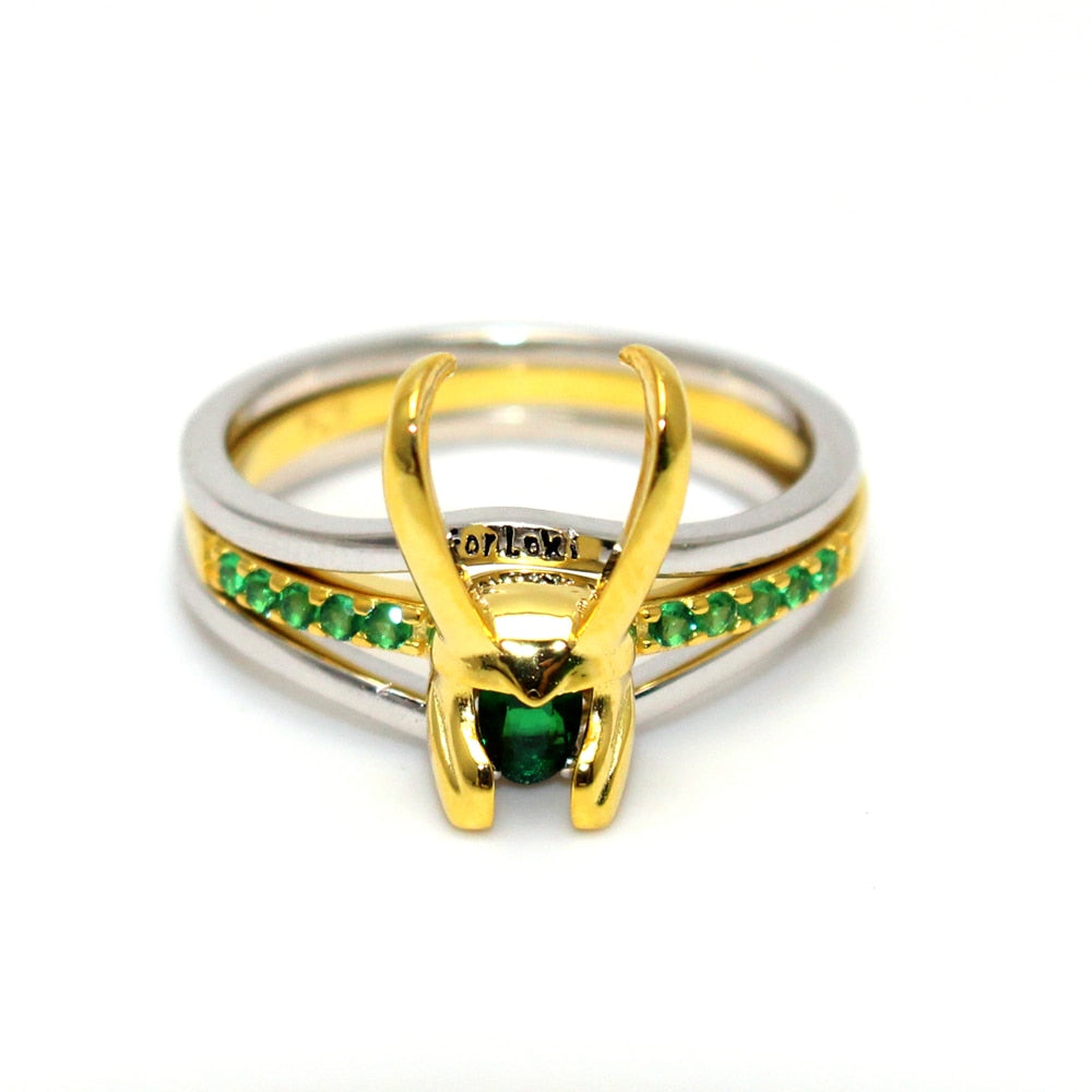 925 Sterling Silver Loki Helmet Ring