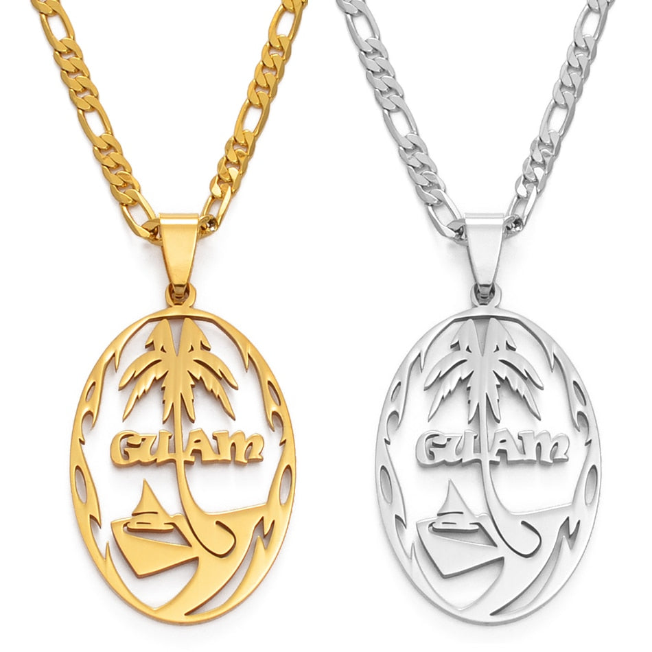Women Men Gold Color/Silver Color Guam Pendant