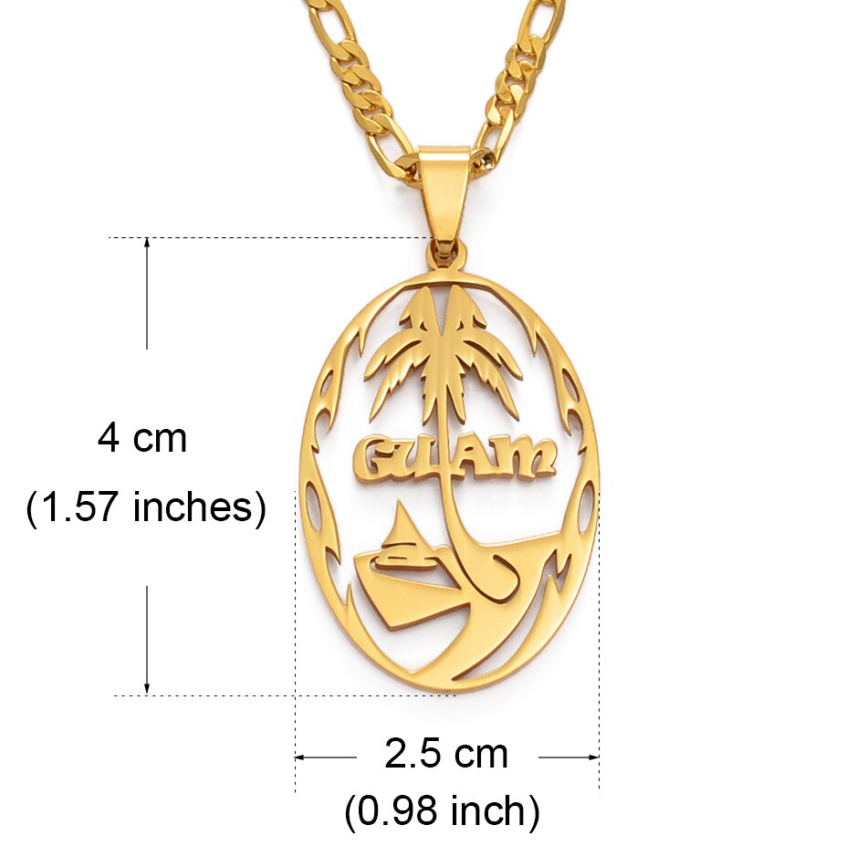Women Men Gold Color/Silver Color Guam Pendant