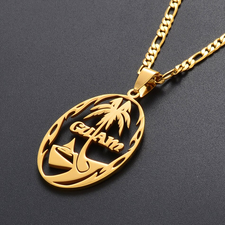 Women Men Gold Color/Silver Color Guam Pendant