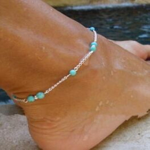 Nueva tobillera con cadena de cuentas, pulsera de recuerdo para el tobillo
